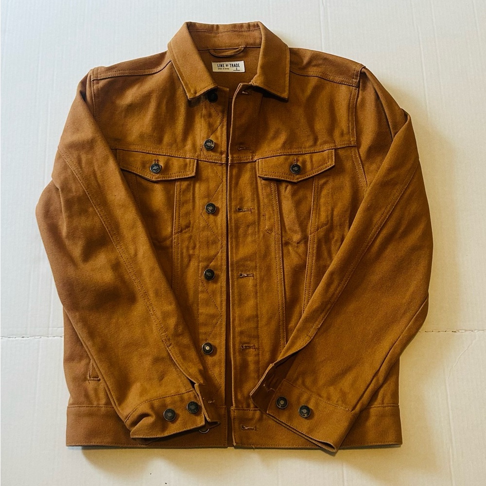 Line of Trade, Montana Canvas Trucker Jacket, Tan, Mens Size S, Unisex Style